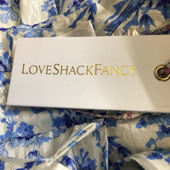 LoveShackFancy Blue and Cream Mini Dress - Picture 5 of 5